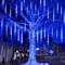 Christmas Lights Outdoor,20 inch 10 Tubes 540 LED Meteor Shower Lights Falling Rain Drop Lights Icicle Snow Cascading Xmas Lights for Tree Wedding Party Garden Holiday Decoration,Blue